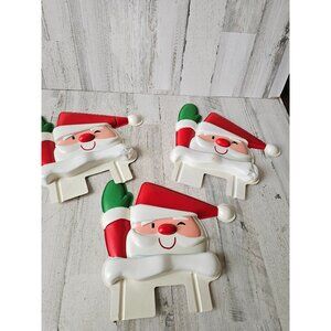 Vintage plastic Santa hat lawn decor unique‎ set of three